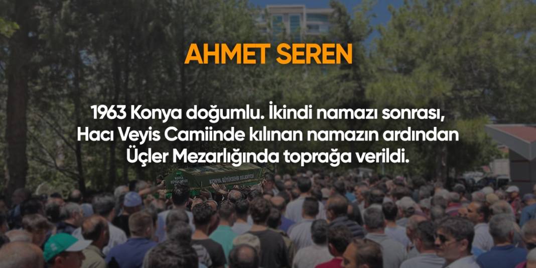 Konya'da bugün vefat edenler | 30 Temmuz 2024 6